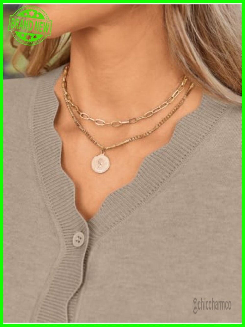Lightweight Knit Long Sleeve Cardigan with V-Neck Button Front - Picture 5 of 5